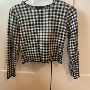 Checkered Long Sleeve (slightly cropped) Top